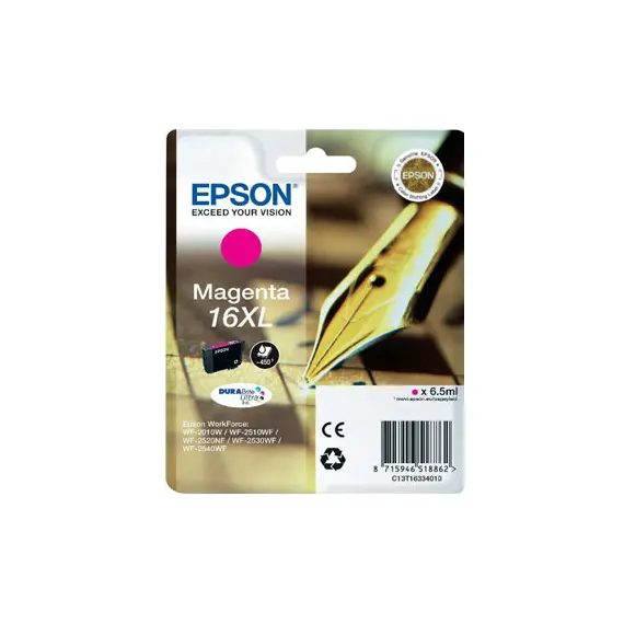 Tinteiro Epson 16XL Magenta C13T16334010 - Alta Capacidade para Impressoras Epson | BluePixel.pt
