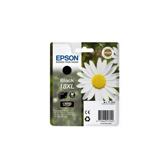 Tinteiro Epson 18XL Preto C13T18114010 - Alta Capacidade para Impressoras Epson | BluePixel.pt