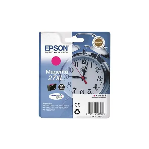 Tinteiro Epson 27XL Magenta C13T27134010 - Alta Capacidade para Impressoras Epson na BluePixel.pt