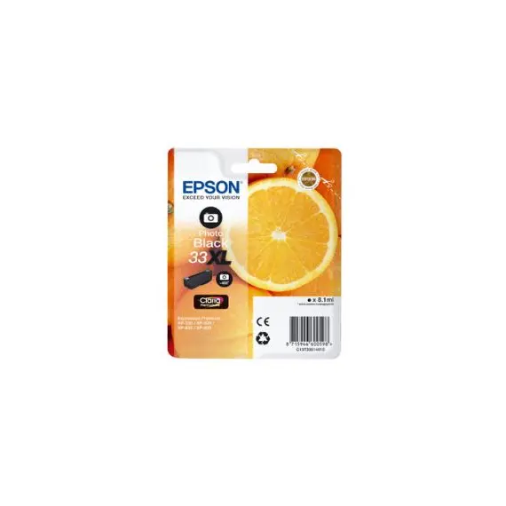 Tinteiro Epson 33XL Preto Foto C13T33614010 8.9ml - Impressões de Alta Qualidade na BluePixel.pt