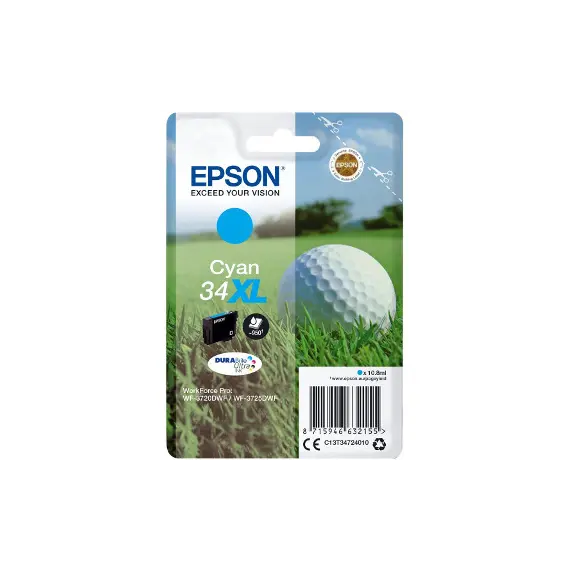 Tinteiro Epson 34XL Azul C13T34724010 - Alta Capacidade para Impressoras Epson | BluePixel.pt