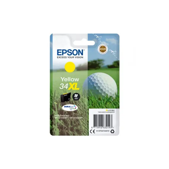 Tinteiro Epson 34XL Amarelo C13T34744010 - Alta Capacidade para Impressoras Epson | bluepixel.pt