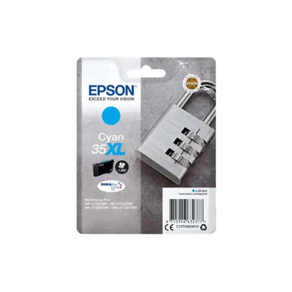 Tinteiro Epson 35XL Azul C13T35924010 - Alta Capacidade para Impressoras Epson na bluepixel.pt