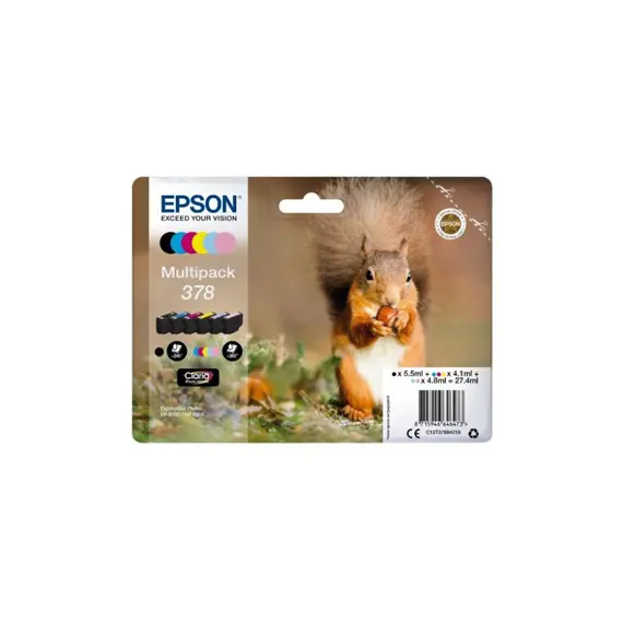 Pack Tinteiros Epson 378 - 6 Cores Compatíveis com Impressoras Epson | BluePixel