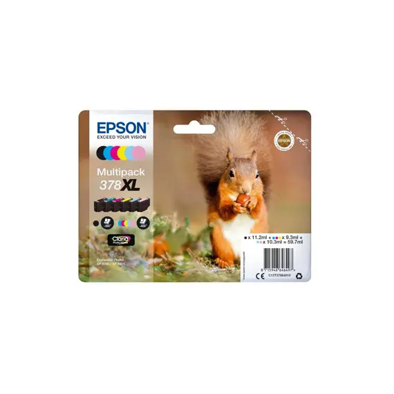 Pack de 6 Tinteiros Epson 378XL - Cores Variadas | Compatível com Impressoras Epson | BluePixel.pt