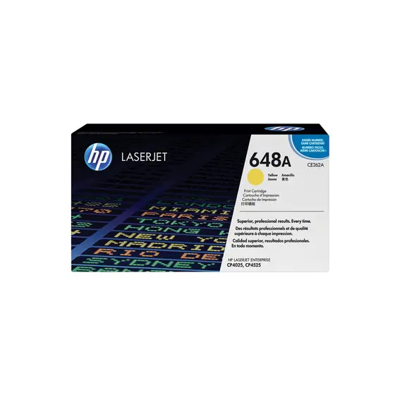 Toner HP 648A Amarelo CE262A - Compatível com Impressoras HP - Alta Capacidade de 11.000 páginas