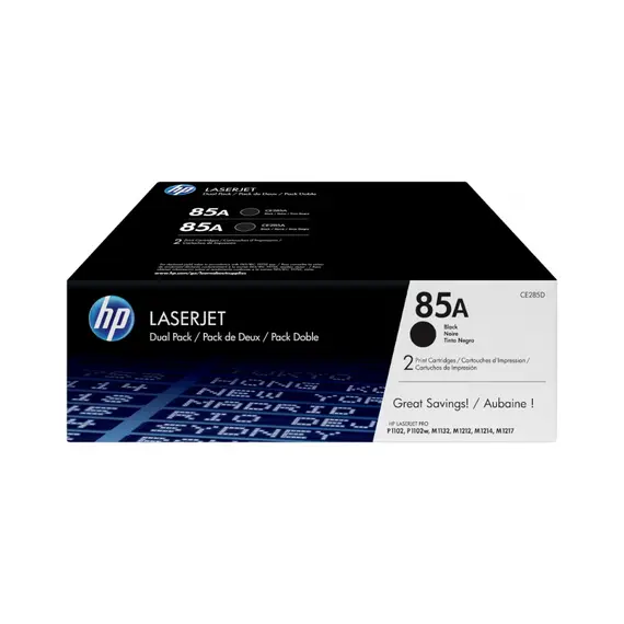 Pack de 2 Toners HP 85A Preto CE285AD - Alta Capacidade para Impressoras HP | bluepixel.pt