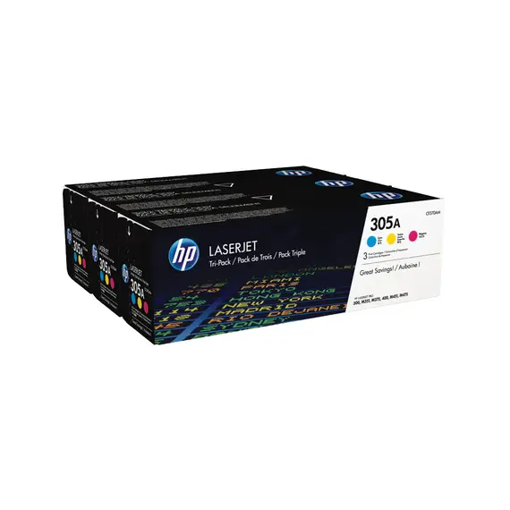 Pack de 3 Toners HP 305A Cores CF370AM - Rendimento 2600 páginas - Loja BluePixel