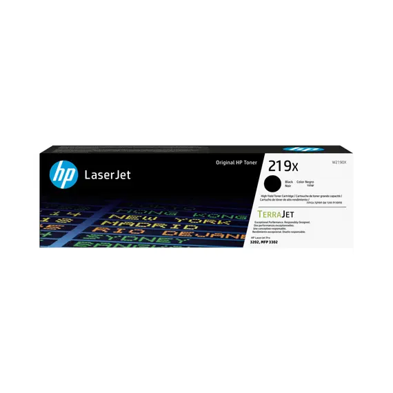 Toner HP 219X Preto W2190X - Compatível com Impressoras HP - Alta Capacidade de 3200 páginas