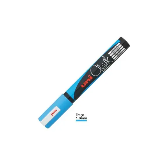 Marcador de Giz UNI PWE-5M Azul Claro 1un - Ponta 1,8-2,5mm para Escrita Precisa
