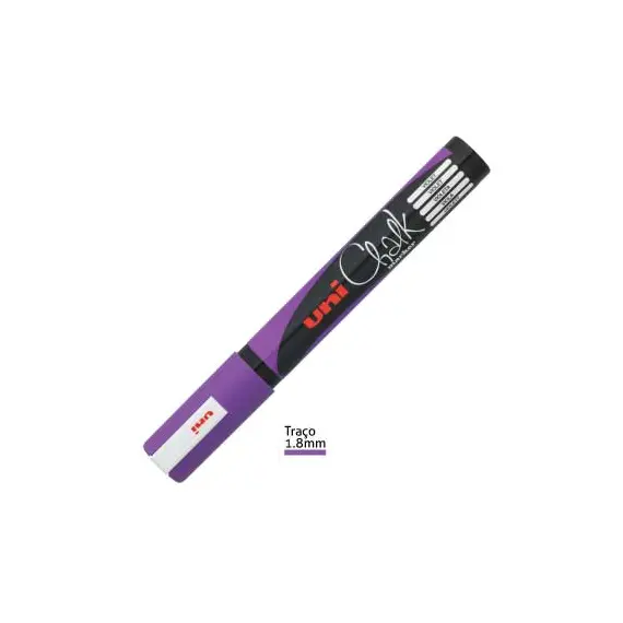 Marcador de Giz UNI PWE-5M Violeta 1,8-2,5mm - Escrita Precisa e Duradoura