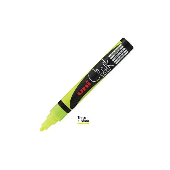 Marcador de Giz UNI PWE-5M Amarelo Fluorescente 1,8-2,5mm | Loja BluePixel