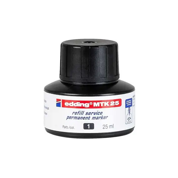 Recarga para Marcador Permanente Grosso Edding MTK 25ml Preto | Loja BluePixel