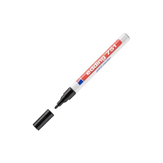 Marcador Permanente Médio Edding 751 1-2mm Preto | Loja BluePixel
