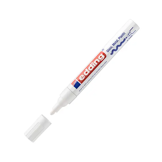 Marcador Grosso Edding 750 2-4mm Branco | Alta qualidade para marcação precisa