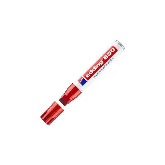 Marcador Permanente Grosso Edding 850 Vermelho 5-15mm | Loja BluePixel