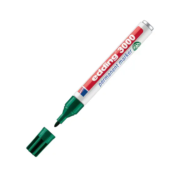 Marcador Permanente Grosso Edding 3000 Verde 1,5-3mm | Material de Escritório na bluepixel.pt