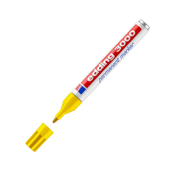 Marcador Permanente Grosso Edding 3000 Amarelo 1,5-3mm | Material de Escritório e Artes na bluepixel.pt