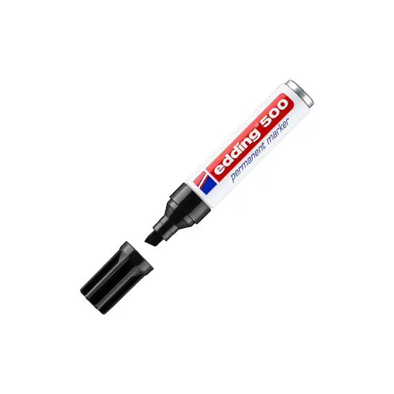 Marcador Permanente Grosso Edding 500 2-7mm Preto | Loja BluePixel