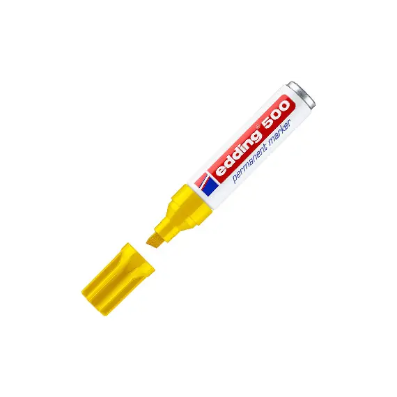 Marcador Permanente Grosso Edding 500 Amarelo 2-7mm | Loja BluePixel