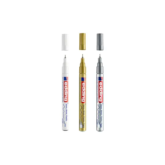 Marcador Permanente Fino Edding 780 0,8mm - Conjunto de 3 Cores | bluepixel.pt