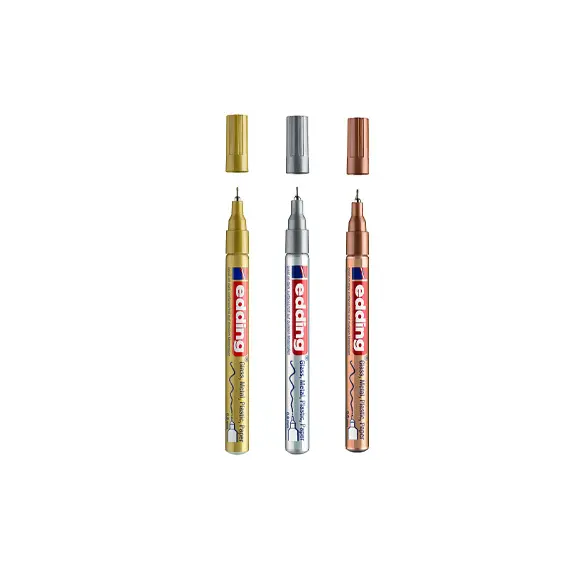 Marcador Permanente Fino Edding 780 0,8mm - Conjunto de 3 Cores | bluepixel.pt