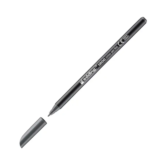 Marcador Médio Edding 1200 1mm Cinzento | Material de Escritório e Arte
