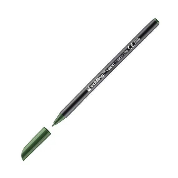 Marcador Médio Edding 1200 Verde Oliva - Ponta de 1mm | Loja BluePixel