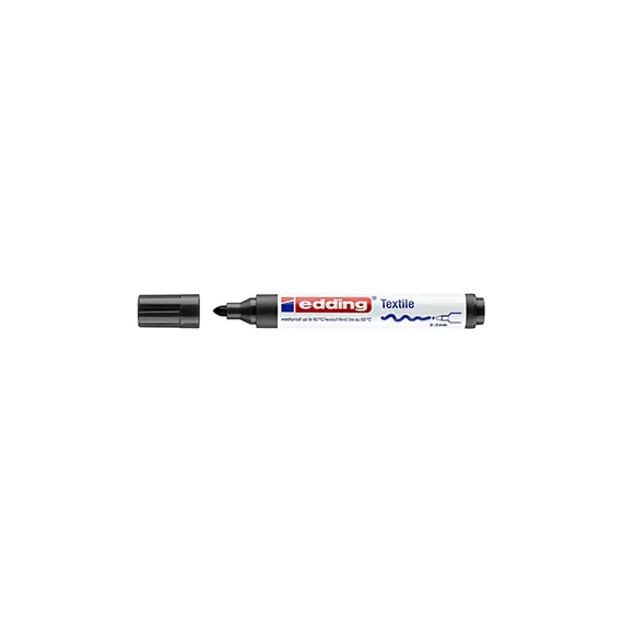 Marcador Tecidos Edding 4500 2-3mm Preto - Personalize Roupas e Tecidos com Facilidade