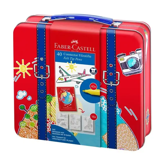 Marcadores Feltro Faber Castell Connector Viagens 40un - Material Escolar de Qualidade