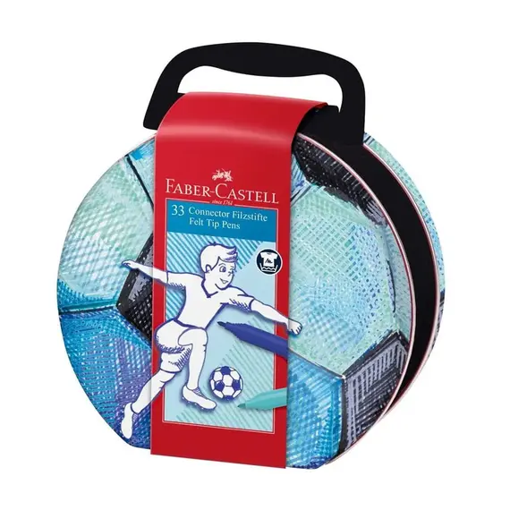 Conjunto de 33 Marcadores Feltro Faber Castell Connector Futebol | Loja BluePixel.pt