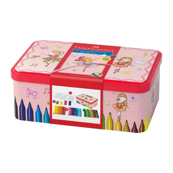 Marcadores Feltro Faber Castell Connector Mala Bailarina 33un - Material Escolar de Qualidade