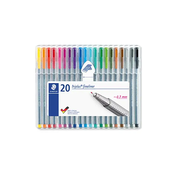 Marcadores Finos Staedtler Triplus 0,3mm - Pack de 20 Cores | Loja BluePixel