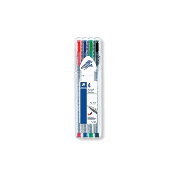Marcador Fino Staedtler Triplus 334 0,3mm - 4 Cores | Loja BluePixel