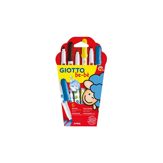 Marcador Feltro Giotto Be-Be 6 Cores - Material artístico infantil seguro na bluepixel.pt
