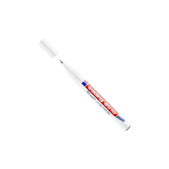 Marcador Extra-Fino Edding 8010 Branco para Detalhes Preciso na Loja BluePixel.pt