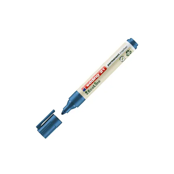 Marcador Permanente Grosso Edding E-21 Azul 1un - Escrita Duradoura e Resistente