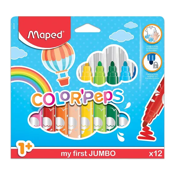 Marcador Feltro MAPED Early Age My First (+1Ano) - Pack de 12 unidades | Loja BluePixel