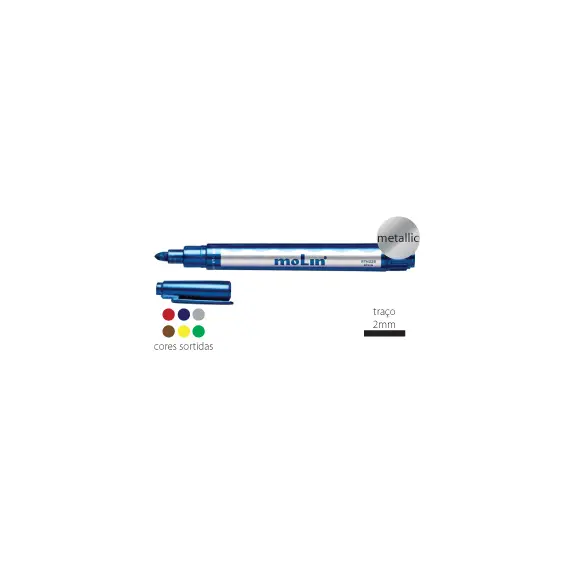 Marcador Metal Molin RTM225 2mm Cores Sortidas - Ferramenta de Escrita de Alta Qualidade