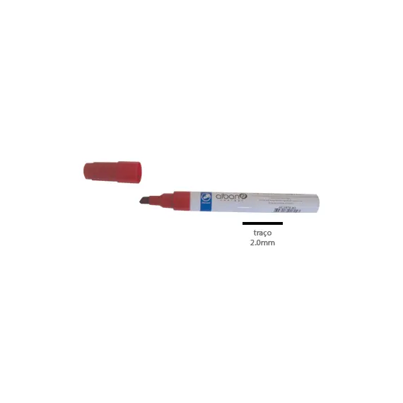 Marcador Permanente Grosso 2mm Vermelho ALBAN | Material de Escritório de Qualidade