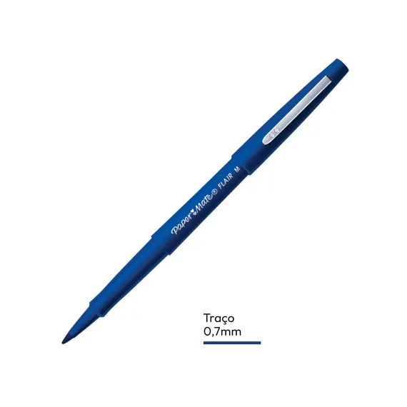 Marcador Médio Paper Mate Flair 0,7mm Azul | Material Escolar de Qualidade na bluepixel.pt
