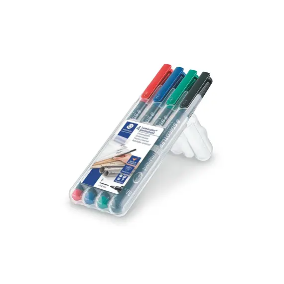 Marcador Permanente Fino Lumocolor 318 STAEDTLER 0,6mm - 4 Cores | Loja BluePixel