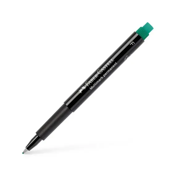 Marcador Permanente Fino Faber-Castell 0,7mm Verde - Alta Precisão e Durabilidade | bluepixel.pt