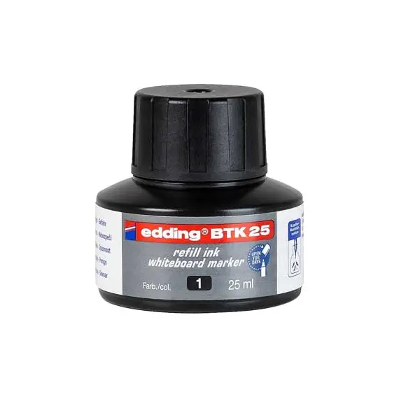 Recarga de Tinta para Marcador Quadros Brancos Edding BTK25 Preto 25ml | Loja BluePixel