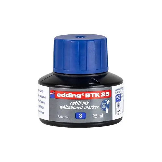 Recarga de Tinta para Marcador Edding BTK25 Azul 25ml - Compatível com Quadros Brancos