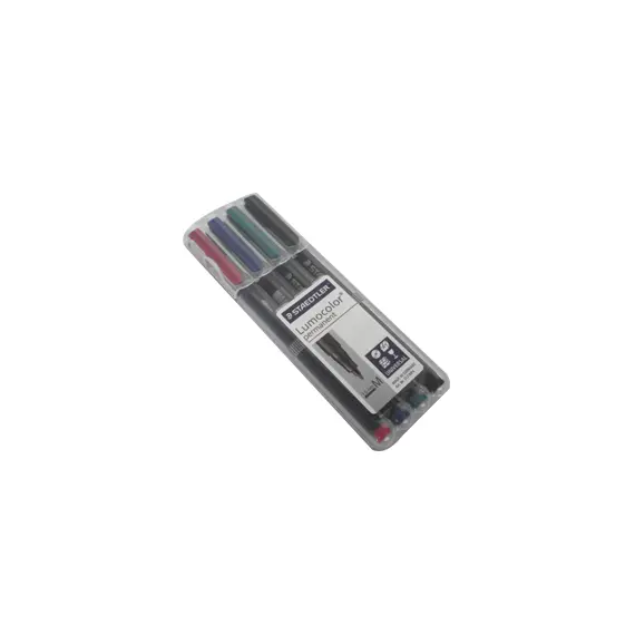 Marcador Permanente Médio Lumocolor 317 STAEDTLER - 4 Cores, 1mm | Loja BluePixel