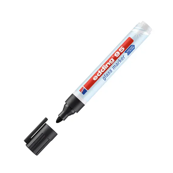 Marcador Edding 95 para Quadros de Vidro - Ponta 1,5-3mm - Preto | bluepixel.pt
