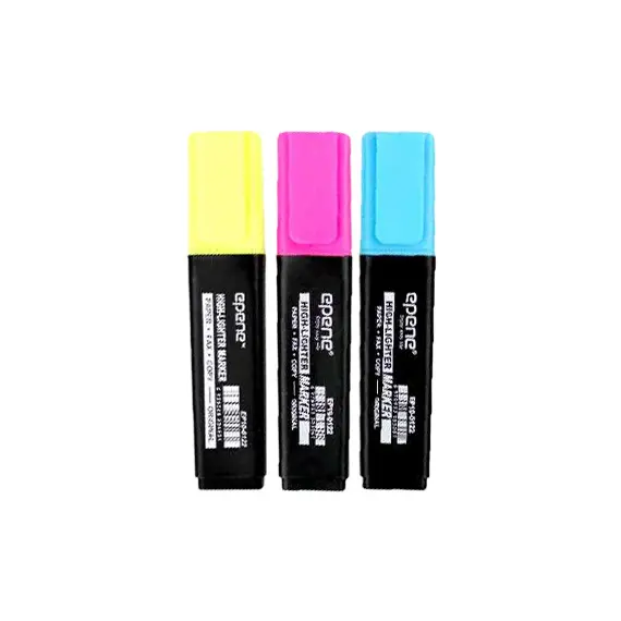 Marcador Fluorescente 3 Cores Grosso EPENE EP10-0122 | Loja BluePixel