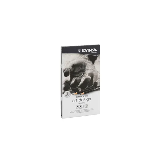 Lápis de Grafite Lyra Rembrandt Art Design Cx Metal 12un - Material de Desenho de Alta Qualidade
