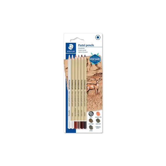 Lápis Pastel STAEDTLER Mars Lumograph 5+1 - Kit de 6 lápis de alta qualidade para desenho e arte